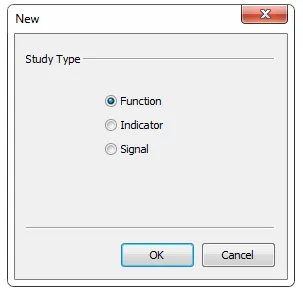 Creating a new Function from File ▸ New in the PowerLanguage Editor.