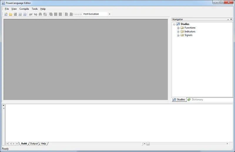 The PowerLanguage Editor in MultiCharts.